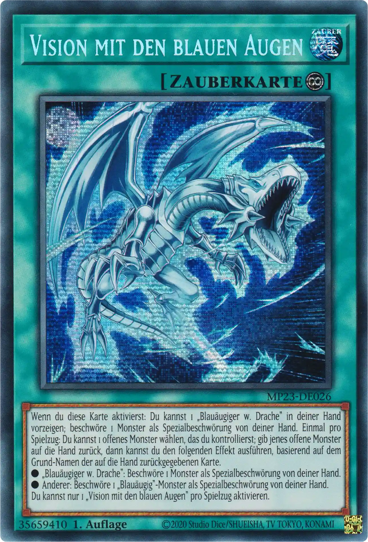 Vision mit den blauen Augen Yu-Gi-Oh! Karte MP23-DE026 Secret Rare
