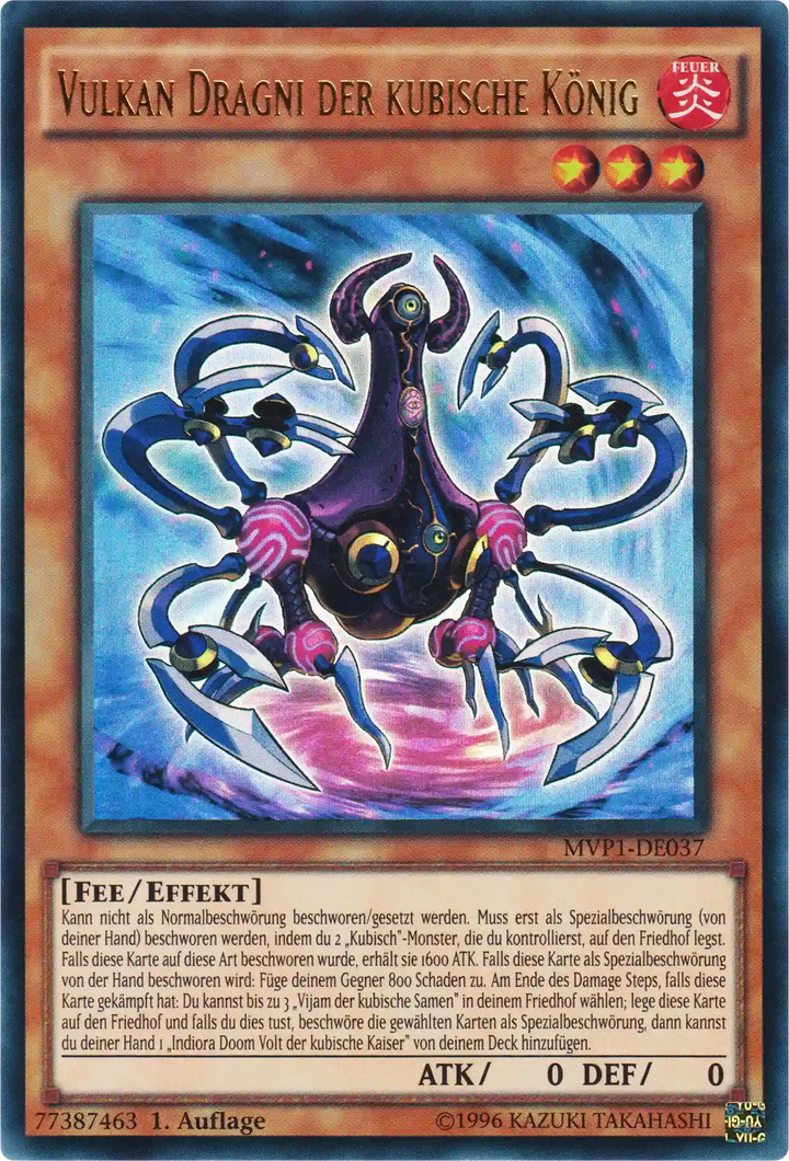 Vulkan Dragni der kubische König Yu-Gi-Oh! Karte MVP1-DE037 Ultra Rare