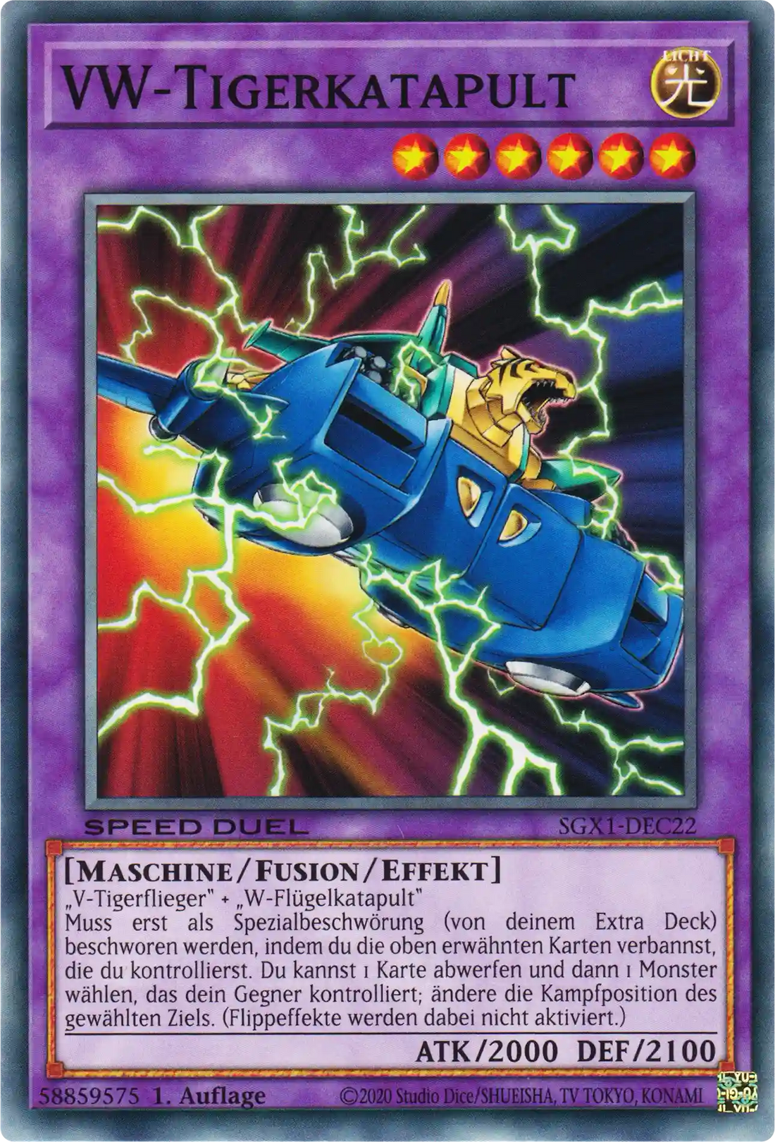 VW-Tigerkatapult Yu-Gi-Oh! Karte SGX1-DEC22 Common