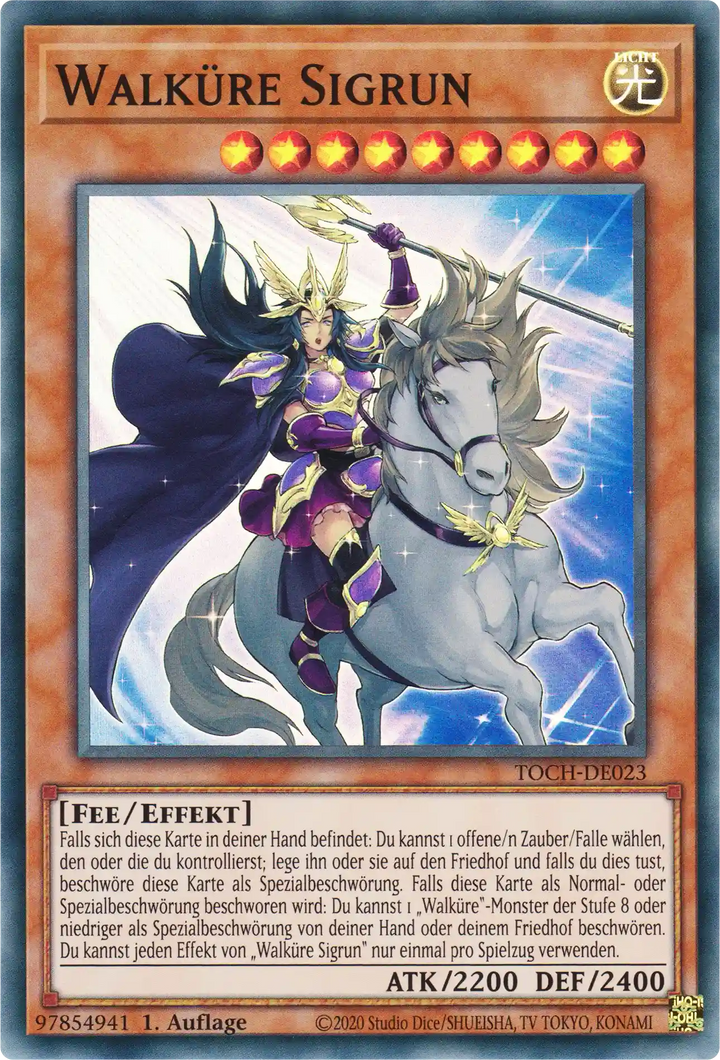 Walküre Sigrun Yu-Gi-Oh! Karte TOCH-DE023 Super Rare