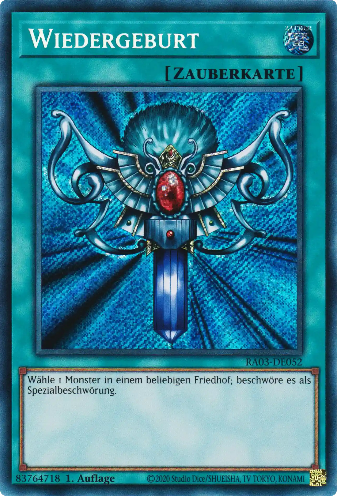 Wiedergeburt Yu-Gi-Oh! Karte RA03-DE052 Secret Rare