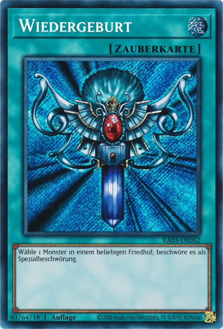 Wiedergeburt Yu-Gi-Oh! Karte RA03-DE052 Secret Rare