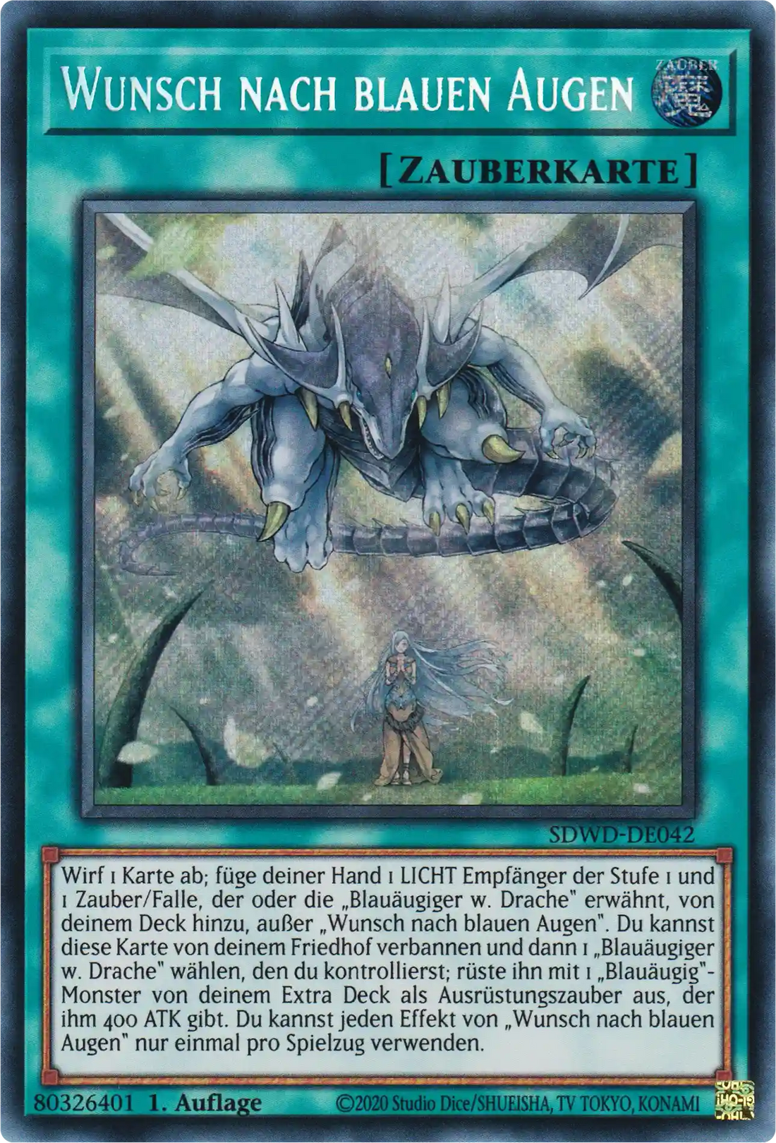 Wunsch nach blauen Augen Yu-Gi-Oh! Karte SDWD-DE042 Secret Rare