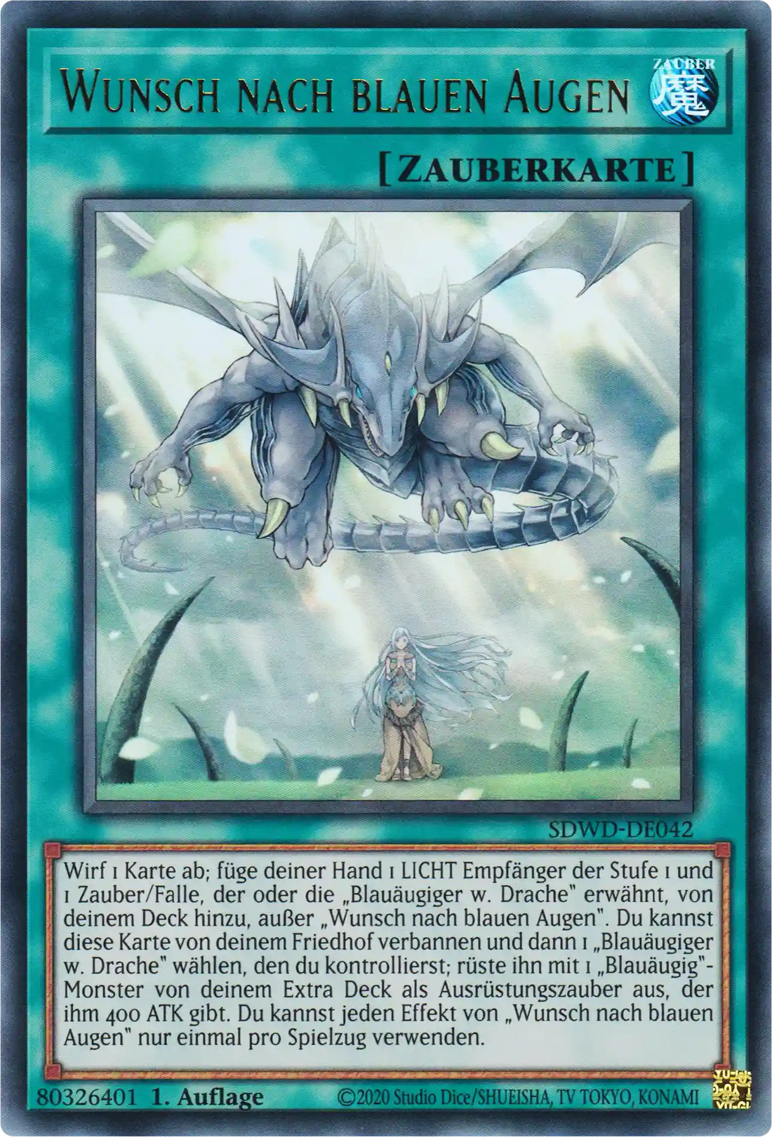 Wunsch nach blauen Augen Yu-Gi-Oh! Karte SDWD-DE042 Ultra Rare