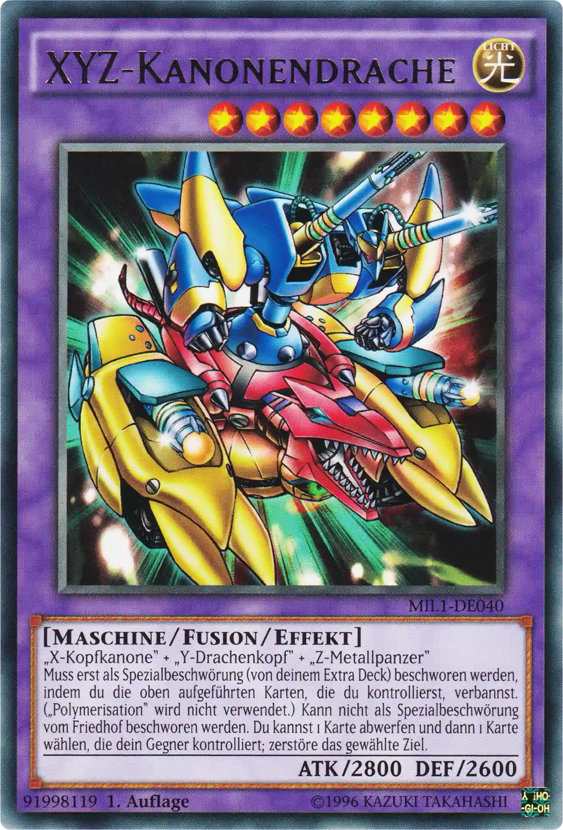 XYZ-Kanonendrache Yu-Gi-Oh! Karte MIL1-DE040 Rare