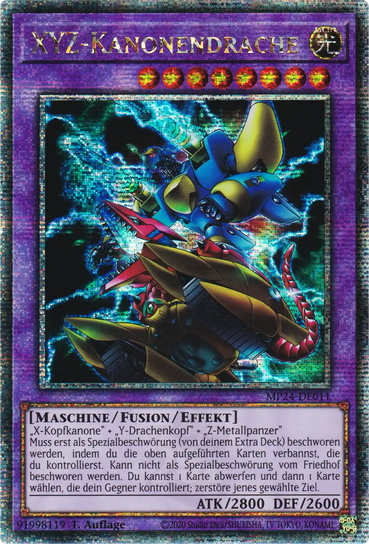 XYZ-Kanonendrache Yu-Gi-Oh! Karte MP24-DE011 Quarter Century Secret Rare