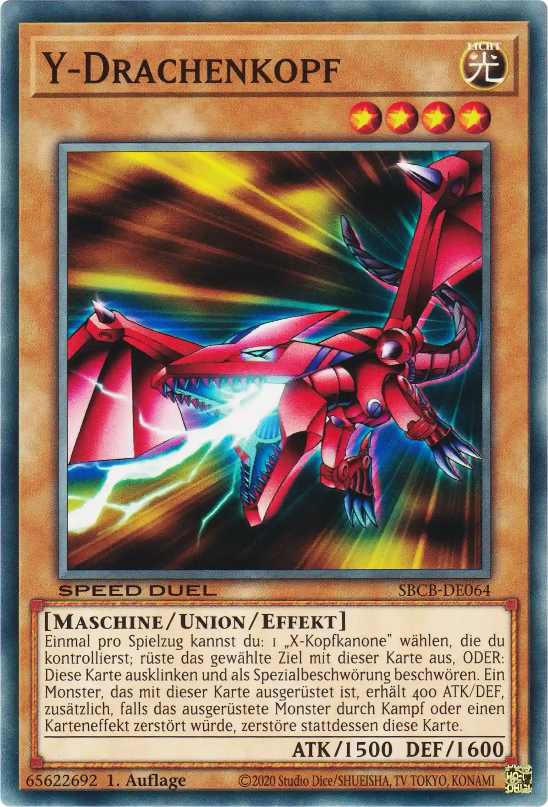 Y-Drachenkopf Yu-Gi-Oh! Karte SBCB-DE064 Common