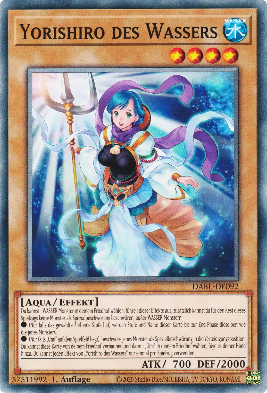 Yorishiro des Wassers Yu-Gi-Oh! Karte DABL-DE092 Common