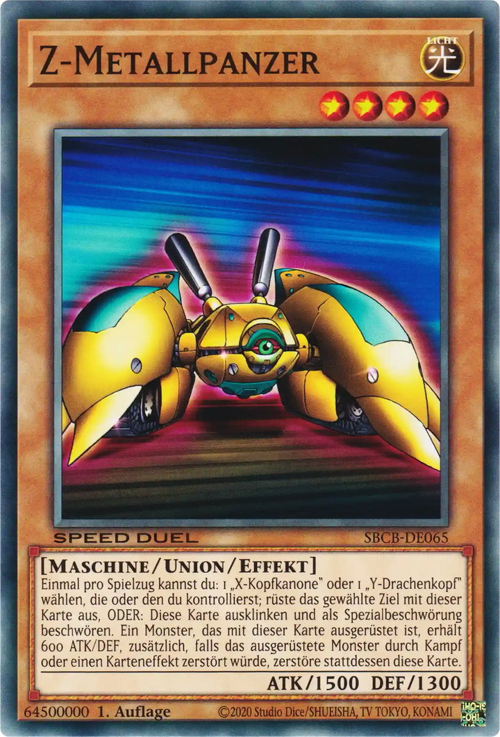 Z-Metallpanzer Yu-Gi-Oh! Karte SBCB-DE065 Common