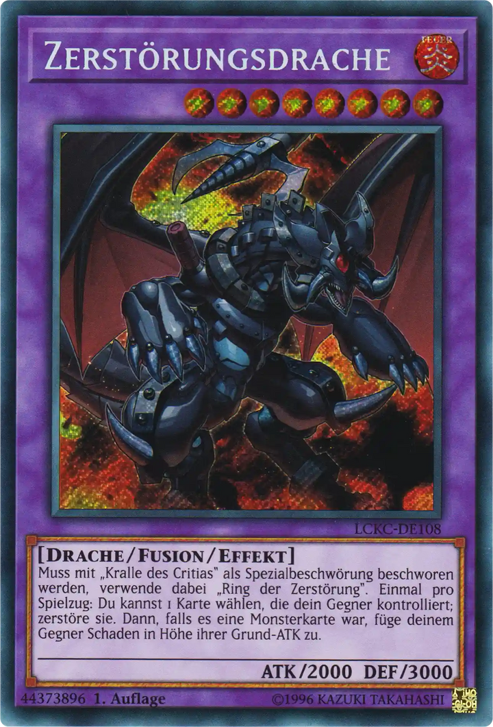 Zerstörungsdrache Yu-Gi-Oh! Karte LCKC-DE108 Secret Rare