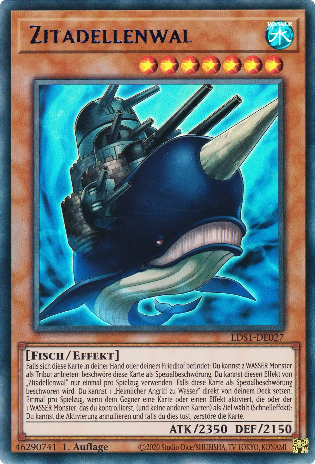Zitadellenwal Yu-Gi-Oh! Karte LDS1-DE027 Blue Ultra Rare