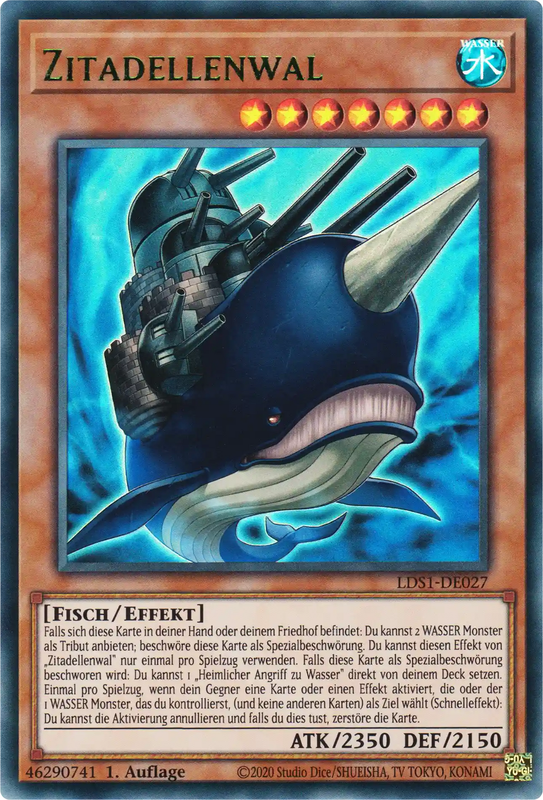 Zitadellenwal Yu-Gi-Oh! Karte LDS1-DE027 Green Ultra Rare