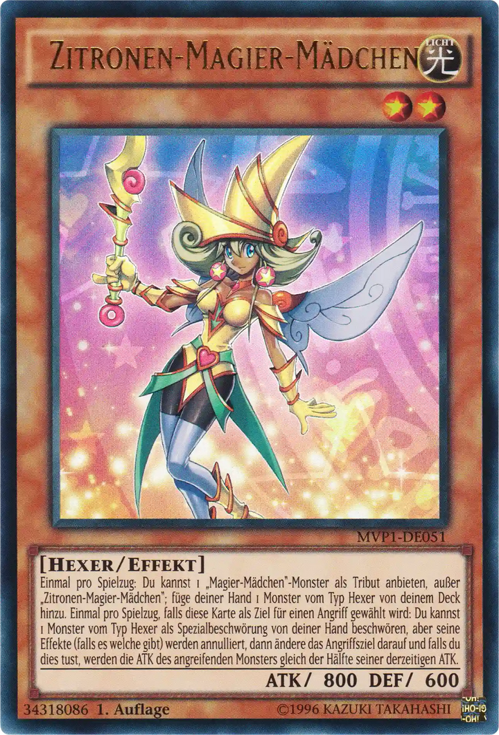 Zitronen-Magier-Mädchen Yu-Gi-Oh! Karte MVP1-DE051 Ultra Rare