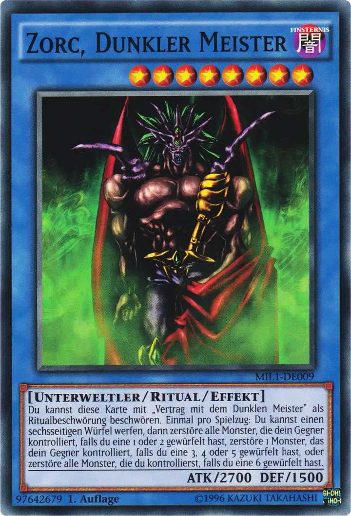 Zorc, Dunkler Meister Yu-Gi-Oh! Karte MIL1-DE009 Common