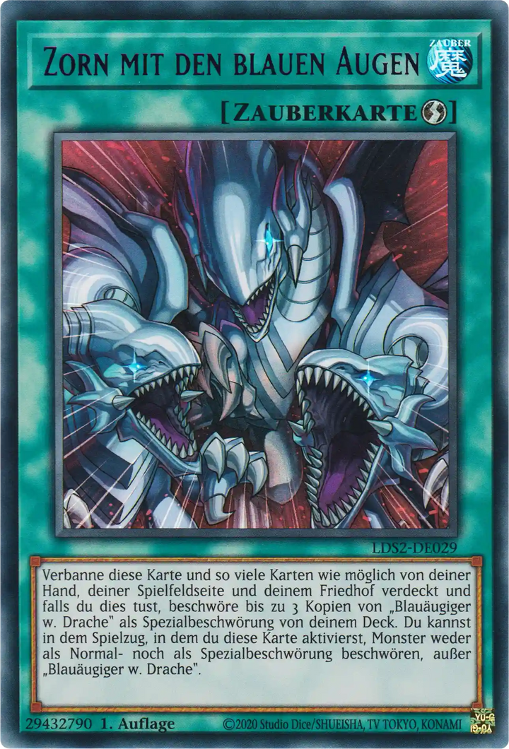 Zorn mit den blauen Augen Yu-Gi-Oh! Karte LDS2-DE029 Purple Ultra Rare