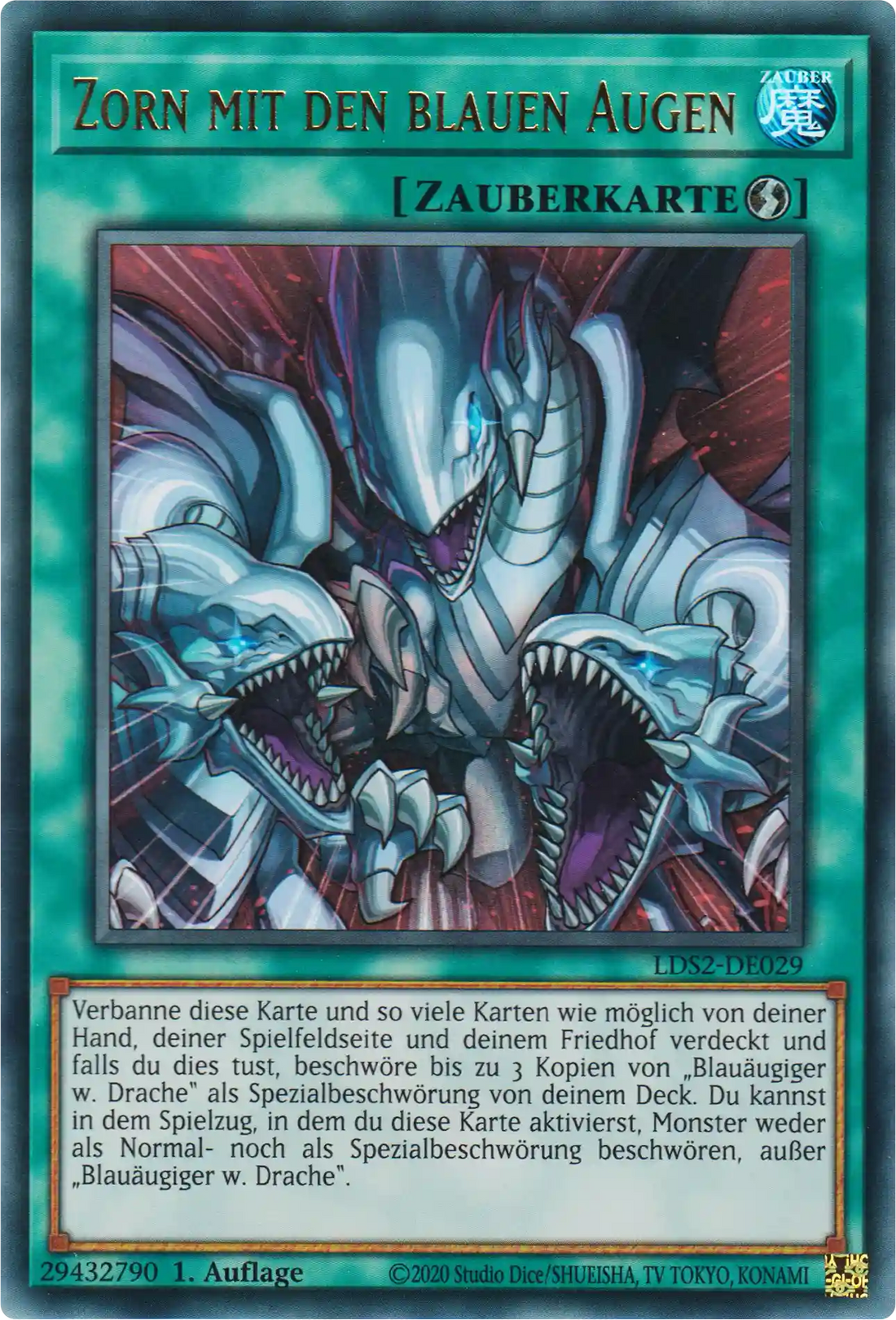 Zorn mit den blauen Augen Yu-Gi-Oh! Karte LDS2-DE029 Ultra Rare