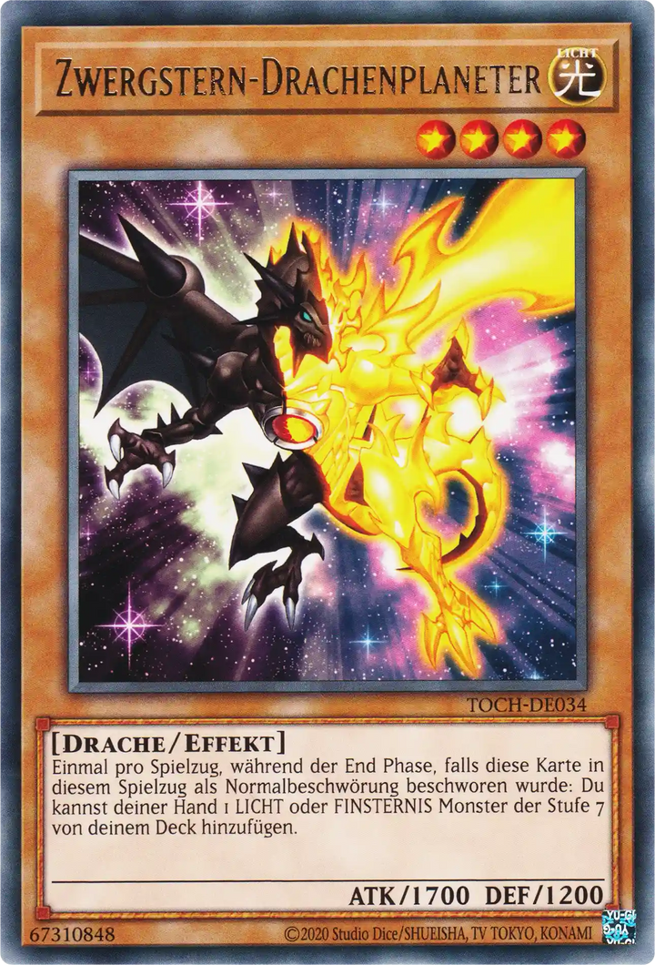 Zwergstern-Drachenplaneter Yu-Gi-Oh! Karte TOCH-DE034 Rare
